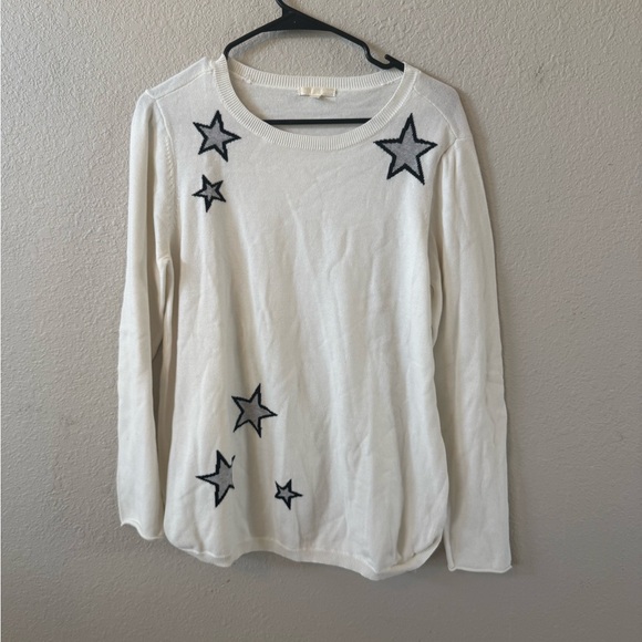 Lisa Todd Star White Sweater with Star Accents - Picture 1 of 5